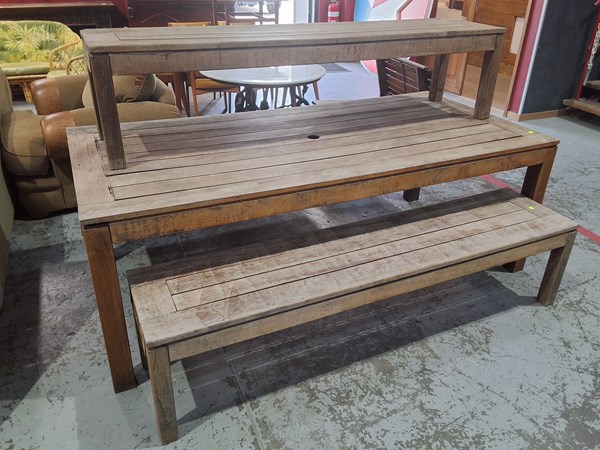 Lot 103 - HARDWOOD OUTDOOR SETTING