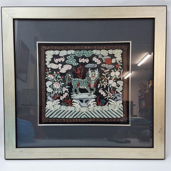 Lot 1133 - FRAMED SILK