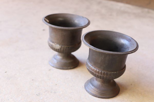 Lot 89 - CAST IRON URNS