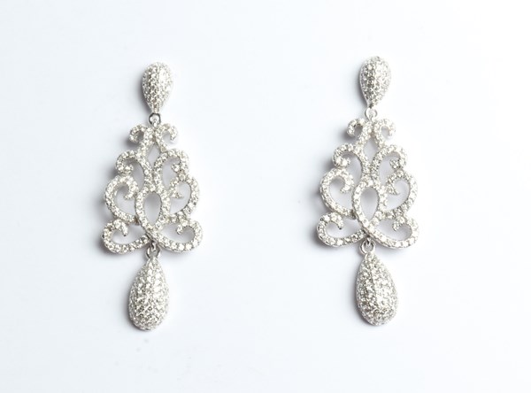 Lot 1049 - SILVER EARRINGS