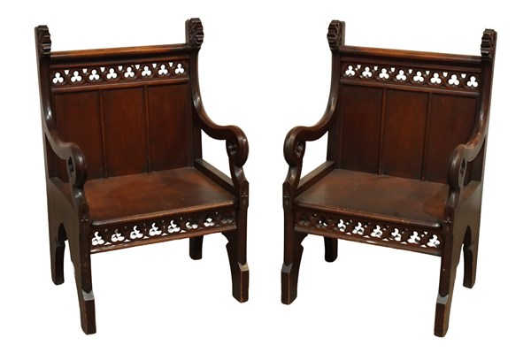 Lot 177 - PAIR OF BISHOP'S CHAIRS