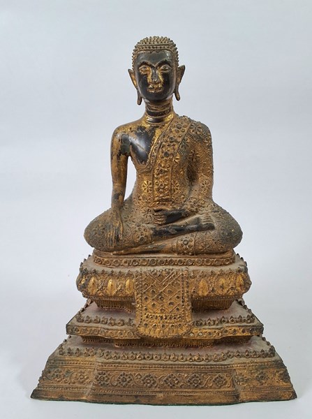 Lot 1289 - BRONZE BUDDHA