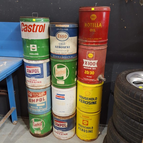 Lot 191 - ASSORTED OIL TINS