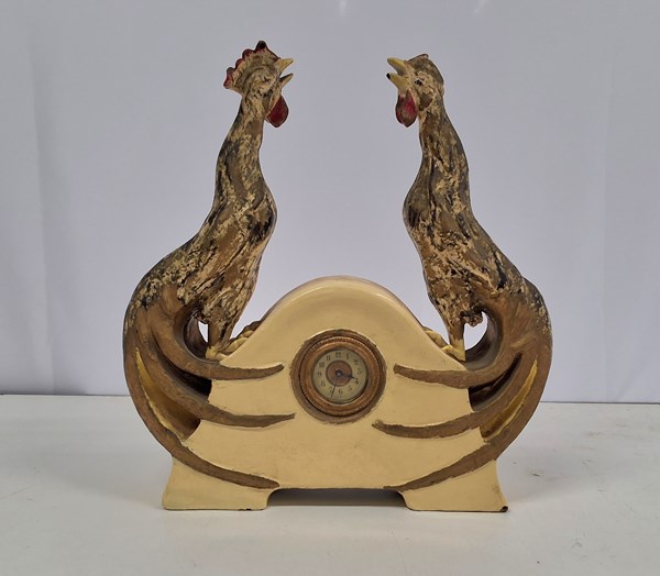 Lot 1356 - ROOSTER MANTEL CLOCK