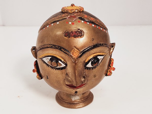 Lot 1224 - INDIAN BRASS BUST