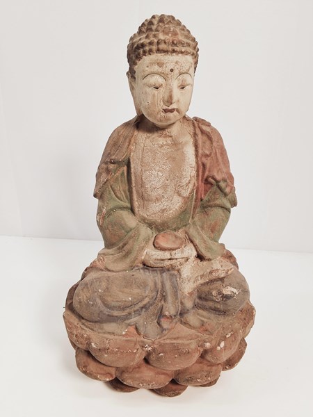 Lot 1217 - CARVED BUDHA FIGURE