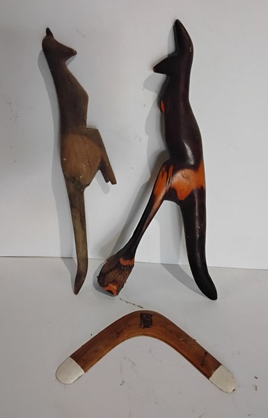 Lot 1345 - CARVED KANGAROOS