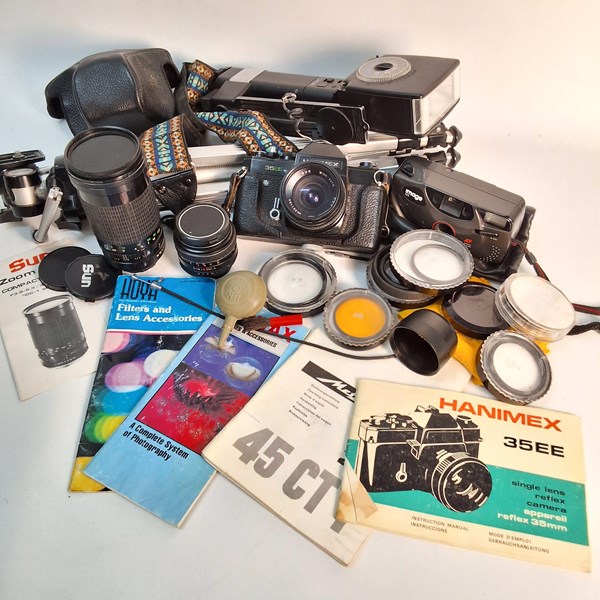 Lot 1438 - HANIMEX 35EE SLR CAMERA & ACCESSORIES