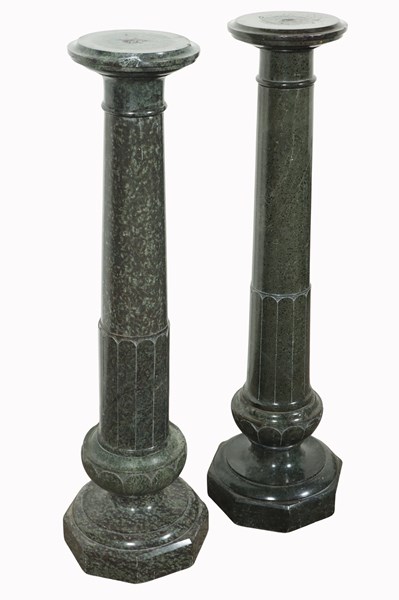 Lot 4 - PAIR OF MARBLE PEDESTALS