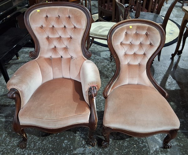Lot 185 - GRANDMOTHER AND FATHER CHAIRS