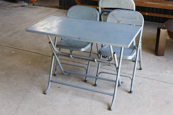 Lot 34 - CAFE TABLE AND CHAIRS