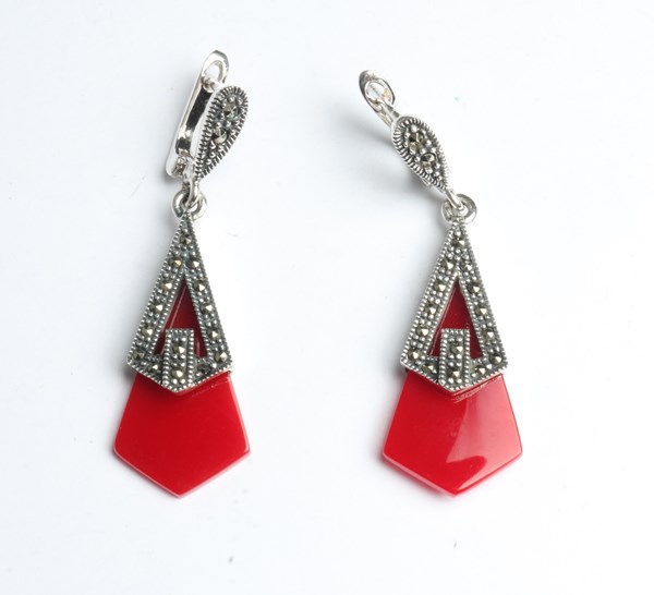 Lot 1060 - SILVER EARRINGS