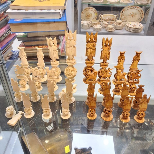 Lot 1190 - CARVED CHESS PIECES