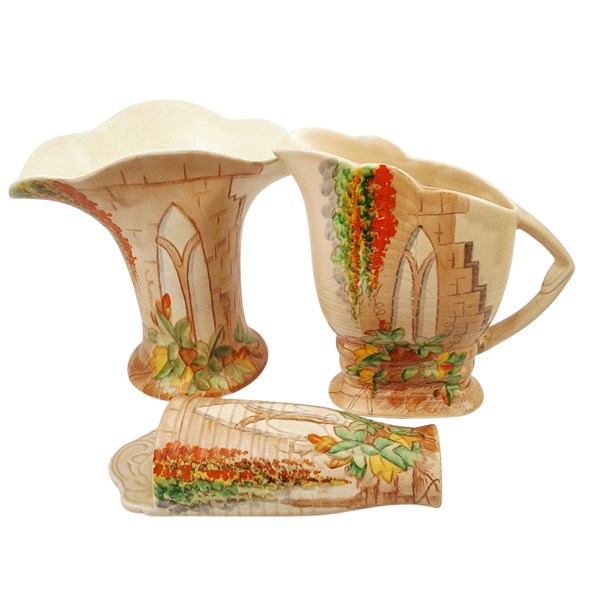 Lot 9 - BESWICK VASE, JUG & WALL POCKET