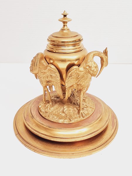 Lot 1235 - FRENCH 19thC BRASS INKWELL