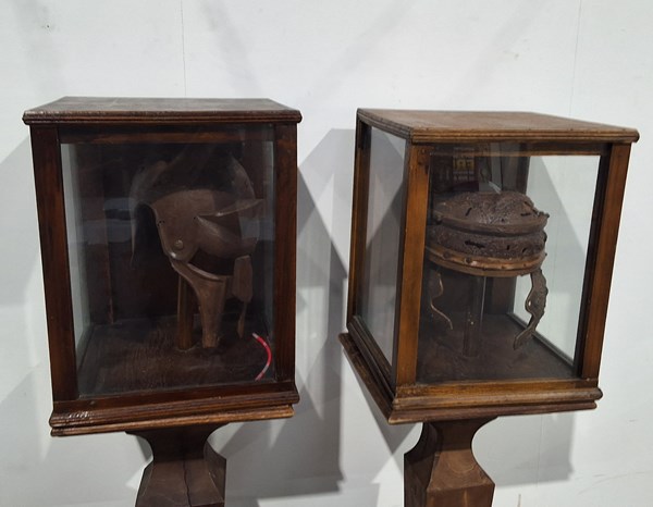 Lot 229 - TWO HELMET DISPLAYS