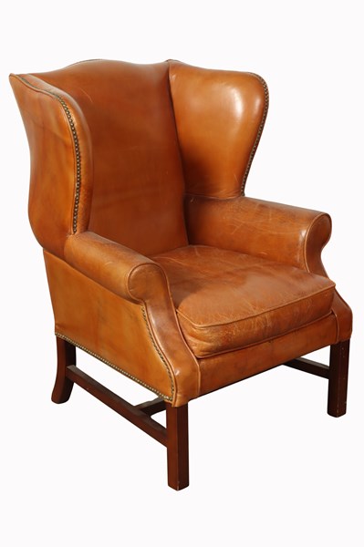 Lot 77 - LEATHER ARMCHAIR