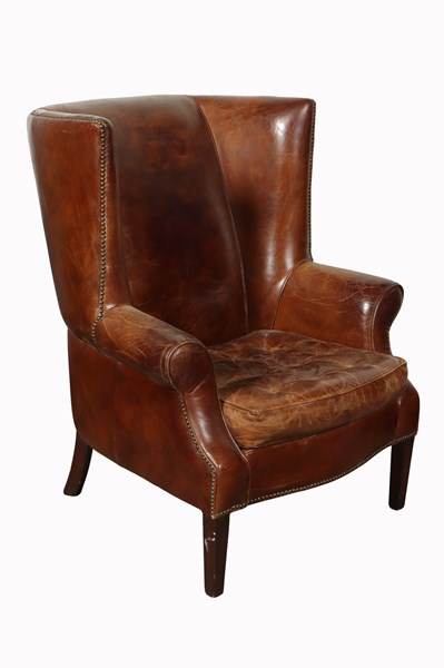 Lot 70 - LEATHER ARMCHAIR