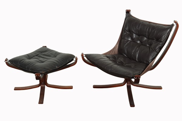 Lot 6 - FALCON CHAIR & FOOTSTOOL