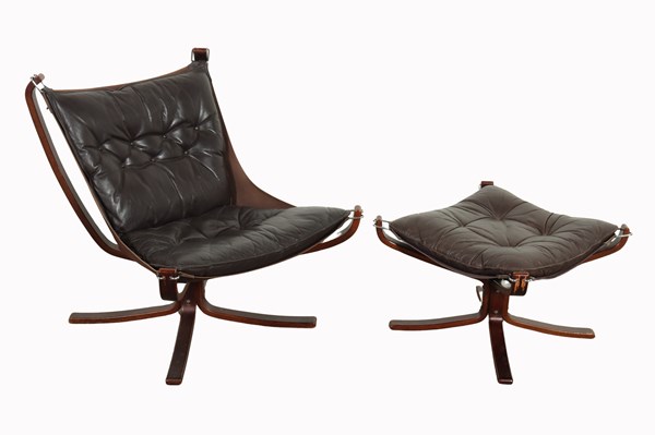 Lot 7 - FALCON CHAIR & FOOTSTOOL