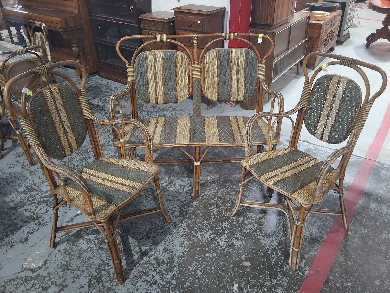 Lot 79 - CANE PATIO SETTING
