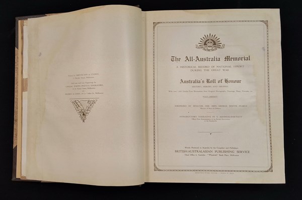 Lot 1401 - THE ALL-AUSTRALIA MEMORIAL [SA EDITION]