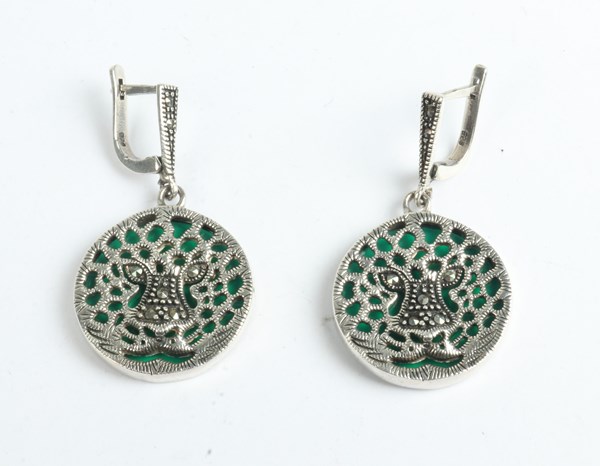 Lot 1021 - SILVER EARRINGS