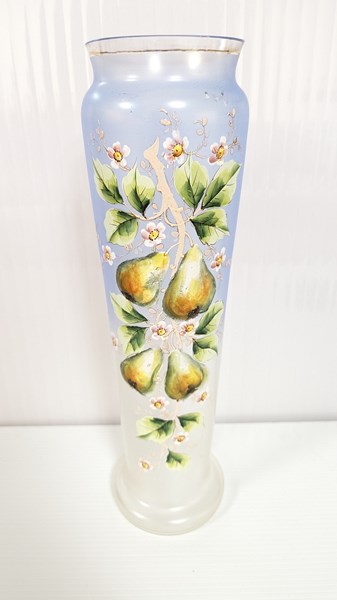 Lot 1302 - ENAMELED GLASS VASE