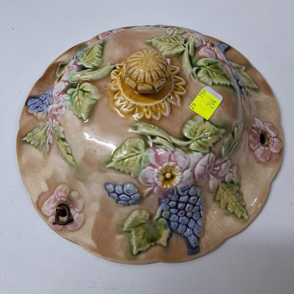 Lot 1375 - HANGING MAJOLICA JARDINIERE