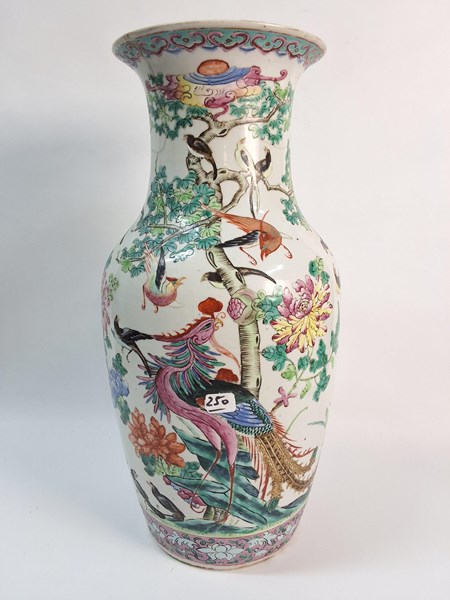 Lot 1332 - BIRD DECORATED VASE