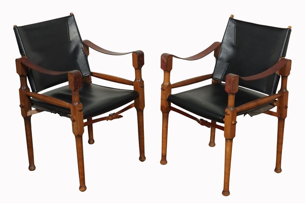 Lot 129 - PAIR OF SAFARI CHAIRS