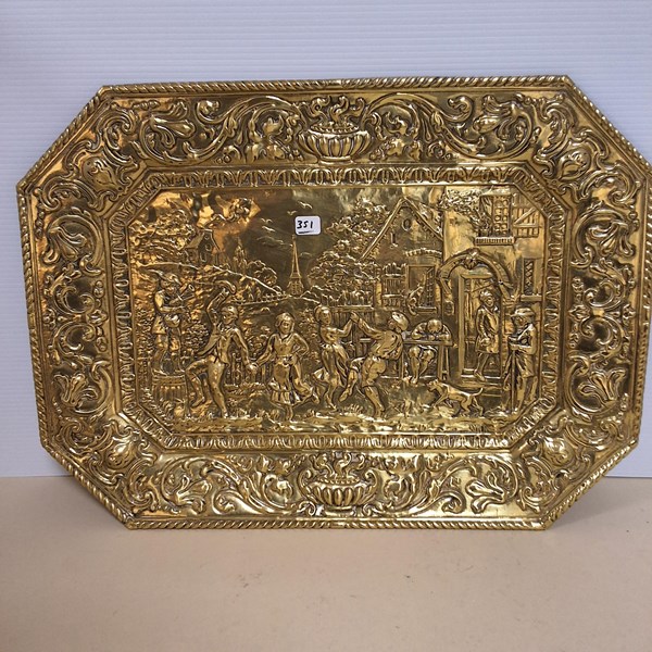 Lot 1339 - BRASS WALL PLAQUE