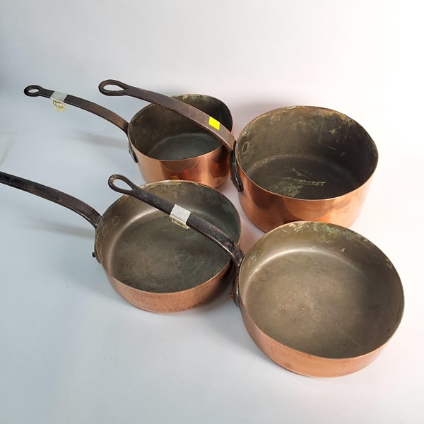 Lot 1318 - COPPER SAUCEPANS