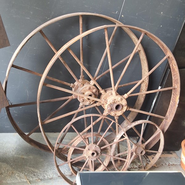 Lot 439 - STEEL SPOKED WHEELS