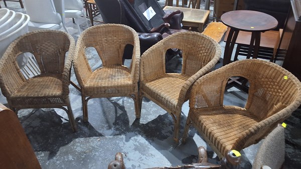 Lot 209 - CANE ARMCHAIRS