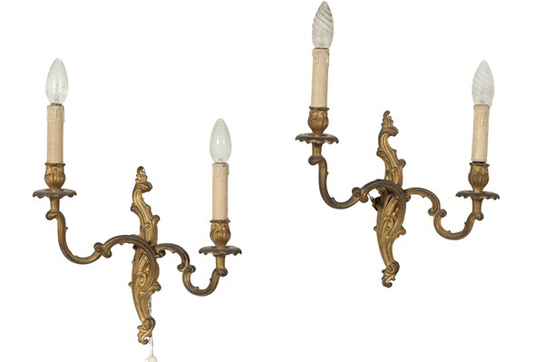 Lot 158 - PAIR OF WALL SCONCES