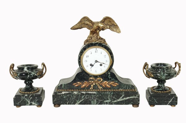 Lot 44 - GARNITURE CLOCK SET