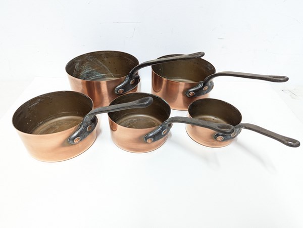 Lot 1612 - COPPER SAUCEPANS