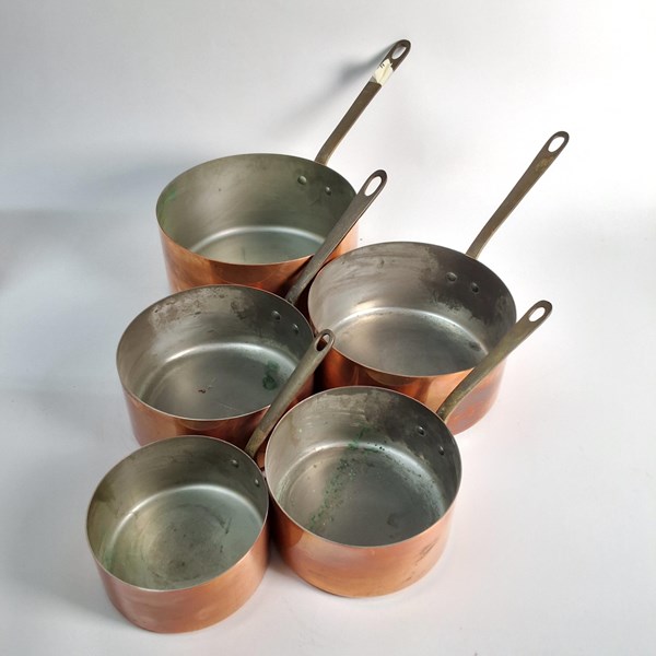 Lot 1270 - COPPER SAUCEPANS