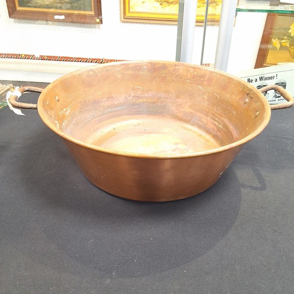 Lot 1295 - COPPER JAM PAN