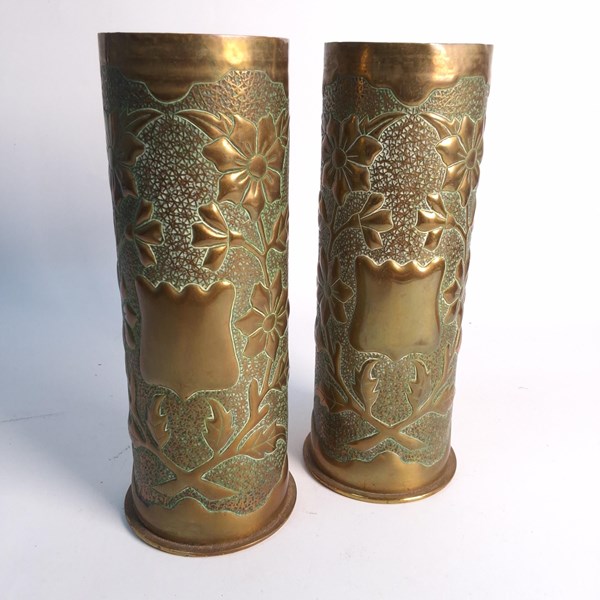 Lot 1321 - TRENCH ART VASES