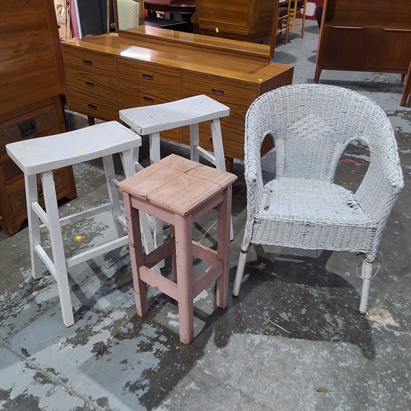 Lot 397 - STOOLS AND CHAIR