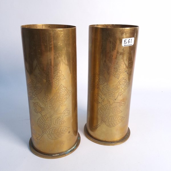 Lot 1255 - TRENCH ART VASES