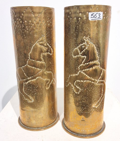 Lot 1253 - TRENCH ART VASES