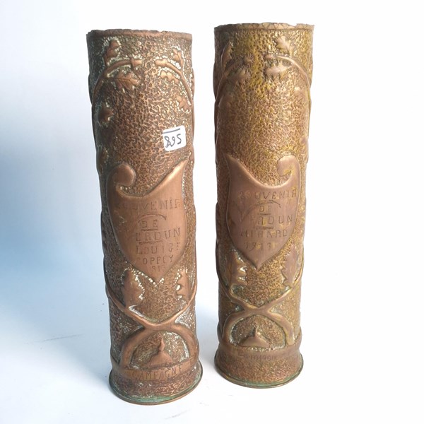 Lot 1279 - TRENCH ART VASES