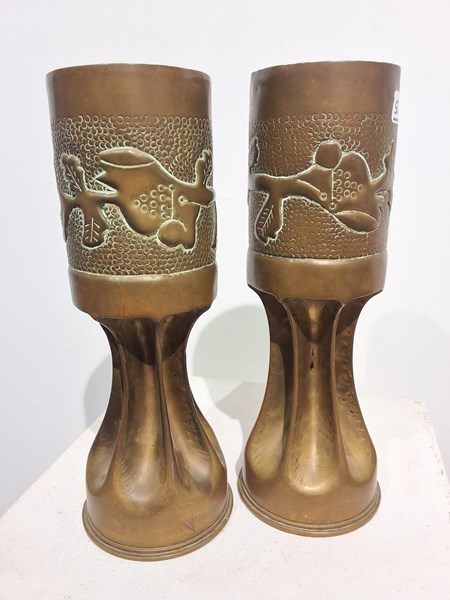 Lot 1304 - TRENCH ART VASES