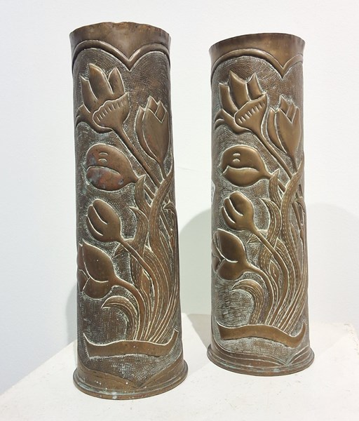 Lot 1241 - TRENCH ART VASES