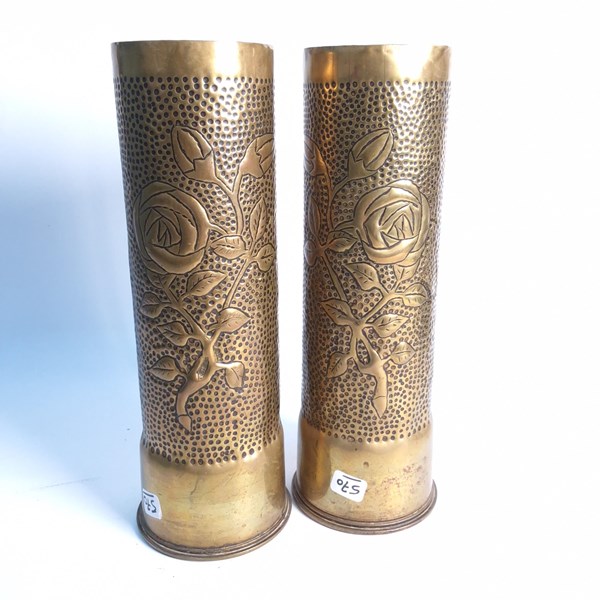 Lot 1302 - TRENCH ART VASES