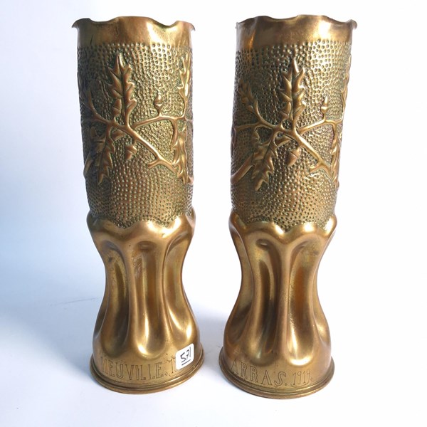 Lot 1366 - TRENCH ART VASES