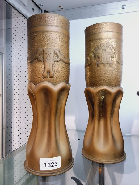 Lot 1323 - TRENCH ART VASES